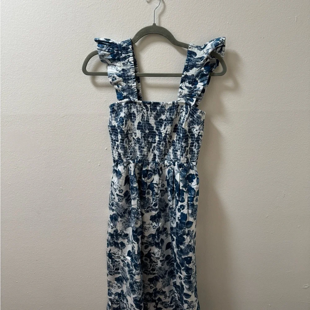 Blue Floral Midi Dress - Picture 2 of 6